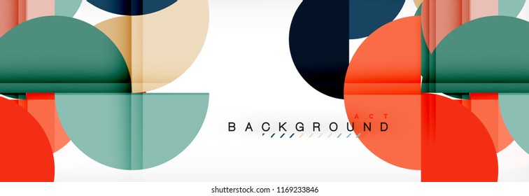 Modern geometrical abstract background - circles. Business or technology presentation design template, brochure or flyer pattern, or geometric vector web banner