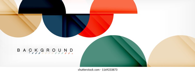Modern geometrical abstract background - circles. Business or technology presentation design template, brochure or flyer pattern, or geometric vector web banner