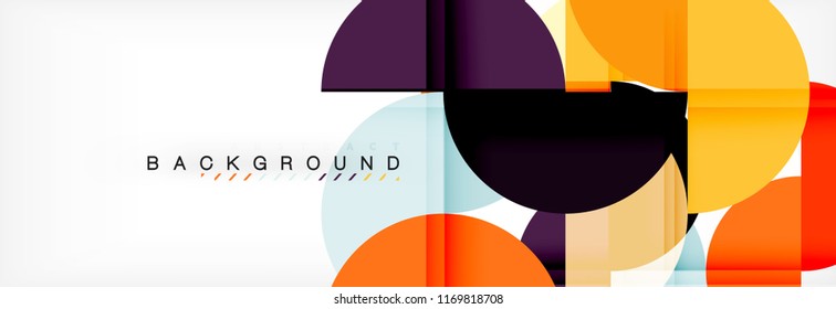 Modern geometrical abstract background - circles. Business or technology presentation design template, brochure or flyer pattern, or geometric vector web banner