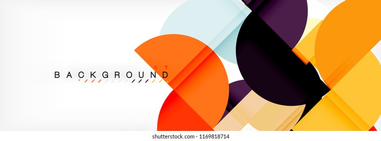 Modern geometrical abstract background - circles. Business or technology presentation design template, brochure or flyer pattern, or geometric vector web banner