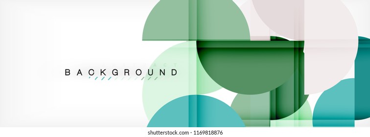 Modern geometrical abstract background - circles. Business or technology presentation design template, brochure or flyer pattern, or geometric vector web banner