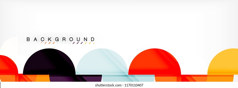 Modern geometrical abstract background - circles. Business or technology presentation design template, brochure or flyer pattern, or geometric vector web banner