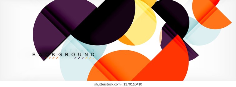 Modern geometrical abstract background - circles. Business or technology presentation design template, brochure or flyer pattern, or geometric vector web banner