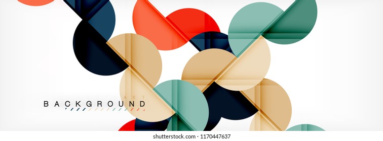 Modern geometrical abstract background - circles. Business or technology presentation design template, brochure or flyer pattern, or geometric vector web banner