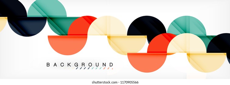 Modern geometrical abstract background - circles. Business or technology presentation design template, brochure or flyer pattern, or geometric vector web banner