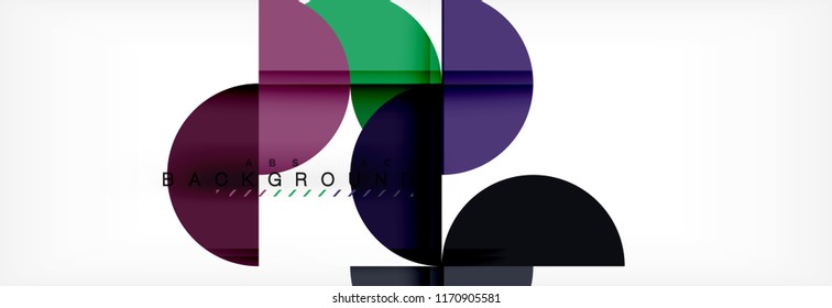Modern geometrical abstract background - circles. Business or technology presentation design template, brochure or flyer pattern, or geometric vector web banner
