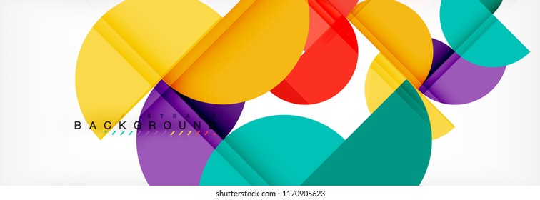 Modern geometrical abstract background - circles. Business or technology presentation design template, brochure or flyer pattern, or geometric vector web banner