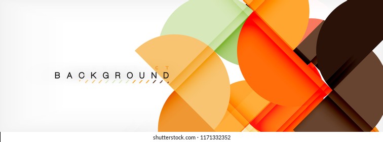 Fondo abstracto geométrico moderno - círculos. Plantilla de diseño de presentación comercial o tecnológica, patrón de folleto o volante, o banner web de vector geométrico