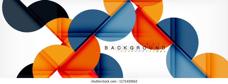 Modern geometrical abstract background - circles. Business or technology presentation design template, brochure or flyer pattern, or geometric vector web banner