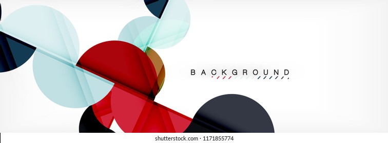 Modern geometrical abstract background - circles. Business or technology presentation design template, brochure or flyer pattern, or geometric vector web banner
