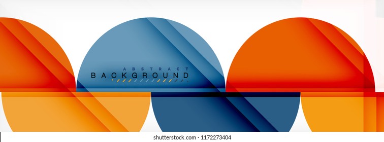 Fondo abstracto geométrico moderno - círculos. Plantilla de diseño de presentación comercial o tecnológica, patrón de folleto o volante, o banner web de vector geométrico