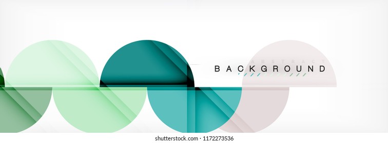 Modern geometrical abstract background - circles. Business or technology presentation design template, brochure or flyer pattern, or geometric vector web banner