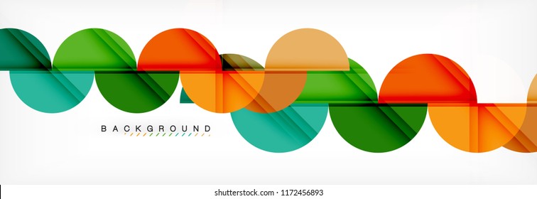 Modern geometrical abstract background - circles. Business or technology presentation design template, brochure or flyer pattern, or geometric vector web banner