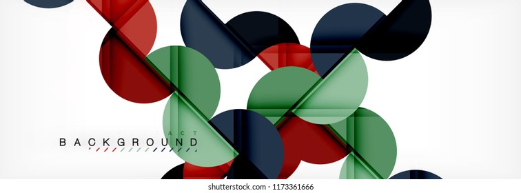 Modern geometrical abstract background - circles. Business or technology presentation design template, brochure or flyer pattern, or geometric vector web banner