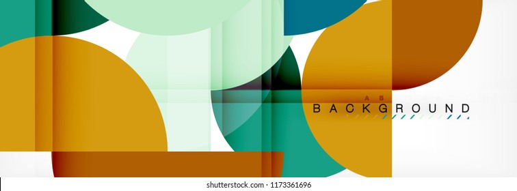 Modern geometrical abstract background - circles. Business or technology presentation design template, brochure or flyer pattern, or geometric vector web banner