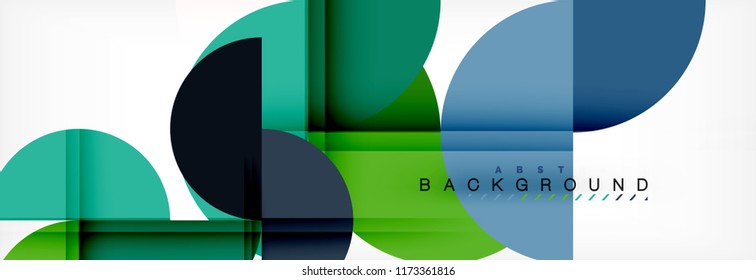 Modern geometrical abstract background - circles. Business or technology presentation design template, brochure or flyer pattern, or geometric vector web banner