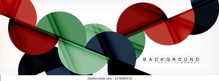 Modern geometrical abstract background - circles. Business or technology presentation design template, brochure or flyer pattern, or geometric vector web banner