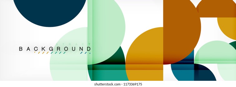 Moderner, geometrischer abstrakter Hintergrund - Kreise. Design-Vorlage für Geschäfts- oder Technologiepräsentationen, Broschüren oder Faltmuster für Flyer oder geometrischer Vektorgrafik-Webbanner