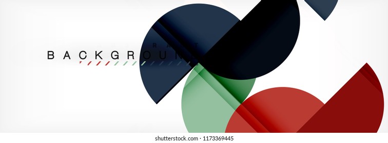 Fondo abstracto geométrico moderno - círculos. Plantilla de diseño de presentación comercial o tecnológica, patrón de folleto o volante, o banner web de vector geométrico