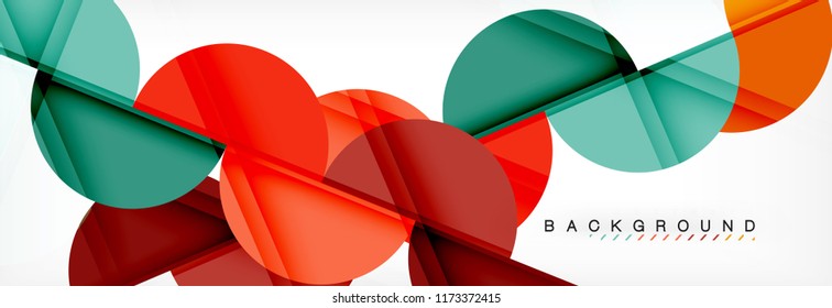 Modern geometrical abstract background - circles. Business or technology presentation design template, brochure or flyer pattern, or geometric vector web banner