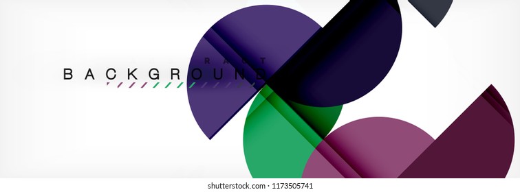 Fondo abstracto geométrico moderno - círculos. Plantilla de diseño de presentación comercial o tecnológica, patrón de folleto o volante, o banner web de vector geométrico