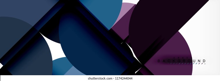 Modern geometrical abstract background - circles. Business or technology presentation design template, brochure or flyer pattern, or geometric vector web banner