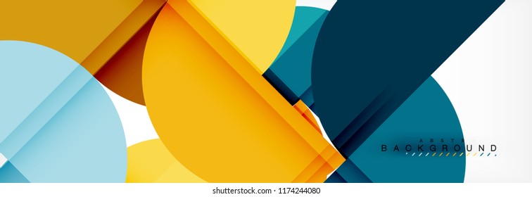 Modern geometrical abstract background - circles. Business or technology presentation design template, brochure or flyer pattern, or geometric vector web banner