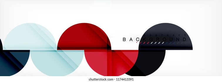 Modern geometrical abstract background - circles. Business or technology presentation design template, brochure or flyer pattern, or geometric vector web banner