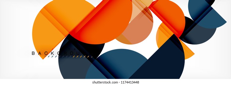 Modern geometrical abstract background - circles. Business or technology presentation design template, brochure or flyer pattern, or geometric vector web banner