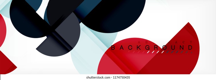 Modern geometrical abstract background - circles. Business or technology presentation design template, brochure or flyer pattern, or geometric vector web banner