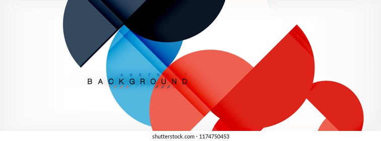 Modern geometrical abstract background - circles. Business or technology presentation design template, brochure or flyer pattern, or geometric vector web banner