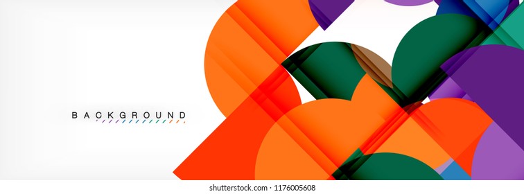 Modern geometrical abstract background - circles. Business or technology presentation design template, brochure or flyer pattern, or geometric vector web banner