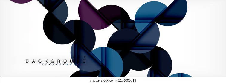 Modern geometrical abstract background - circles. Business or technology presentation design template, brochure or flyer pattern, or geometric vector web banner