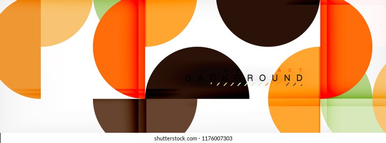 Fondo abstracto geométrico moderno - círculos. Plantilla de diseño de presentación comercial o tecnológica, patrón de folleto o volante, o banner web de vector geométrico