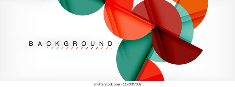 Modern geometrical abstract background - circles. Business or technology presentation design template, brochure or flyer pattern, or geometric vector web banner