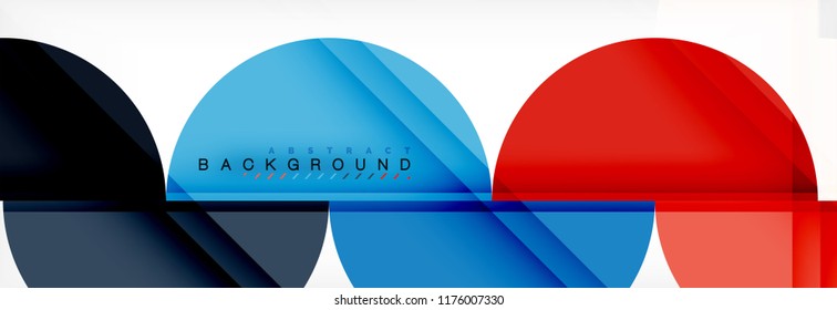 Modern geometrical abstract background - circles. Business or technology presentation design template, brochure or flyer pattern, or geometric vector web banner