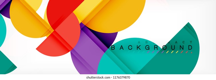Modern geometrical abstract background - circles. Business or technology presentation design template, brochure or flyer pattern, or geometric vector web banner
