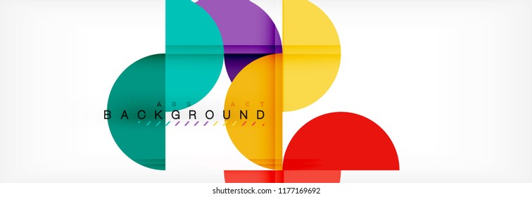 Modern geometrical abstract background - circles. Business or technology presentation design template, brochure or flyer pattern, or geometric vector web banner