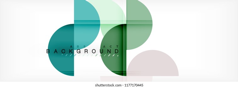 Fondo abstracto geométrico moderno - círculos. Plantilla de diseño de presentación comercial o tecnológica, patrón de folleto o volante, o banner web de vector geométrico
