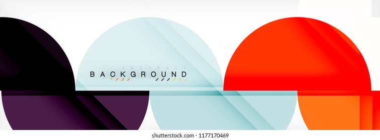 Modern geometrical abstract background - circles. Business or technology presentation design template, brochure or flyer pattern, or geometric vector web banner