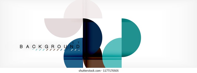 Fondo abstracto geométrico moderno - círculos. Plantilla de diseño de presentación comercial o tecnológica, patrón de folleto o volante, o banner web de vector geométrico