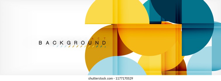 Modern geometrical abstract background - circles. Business or technology presentation design template, brochure or flyer pattern, or geometric vector web banner
