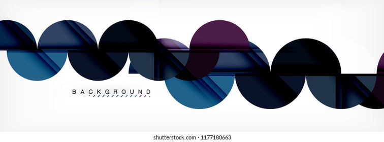 Modern geometrical abstract background - circles. Business or technology presentation design template, brochure or flyer pattern, or geometric vector web banner