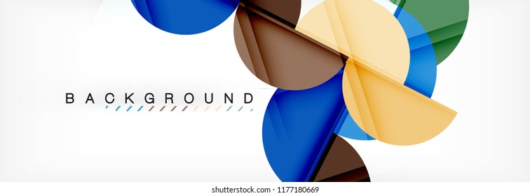 Modern geometrical abstract background - circles. Business or technology presentation design template, brochure or flyer pattern, or geometric vector web banner