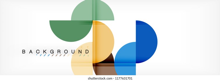 Modern geometrical abstract background - circles. Business or technology presentation design template, brochure or flyer pattern, or geometric vector web banner