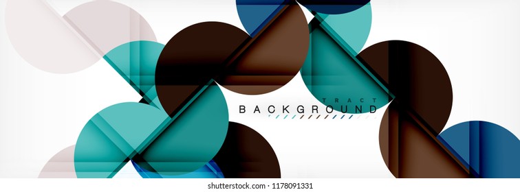 Modern geometrical abstract background - circles. Business or technology presentation design template, brochure or flyer pattern, or geometric vector web banner