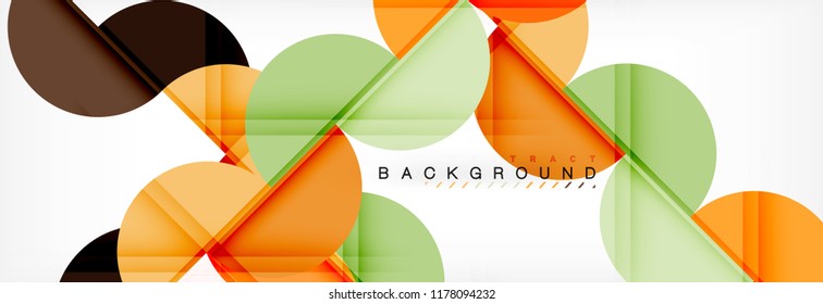 Modern geometrical abstract background - circles. Business or technology presentation design template, brochure or flyer pattern, or geometric vector web banner