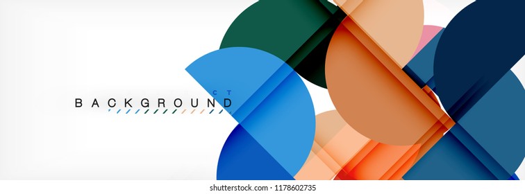 Modern geometrical abstract background - circles. Business or technology presentation design template, brochure or flyer pattern, or geometric vector web banner