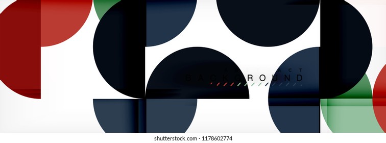 Modern geometrical abstract background - circles. Business or technology presentation design template, brochure or flyer pattern, or geometric vector web banner