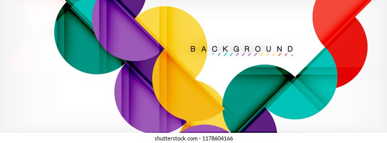 Modern geometrical abstract background - circles. Business or technology presentation design template, brochure or flyer pattern, or geometric vector web banner
